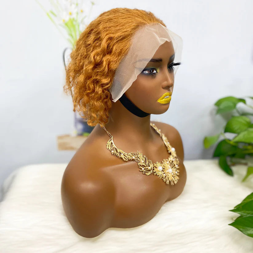 13*4 Lace Wig Curly Human Hair Lace Wigs Color 30#
