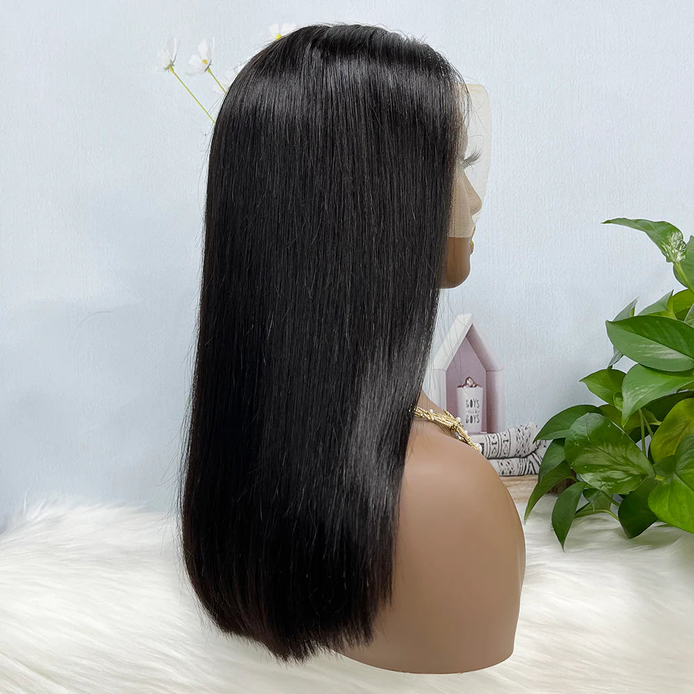 Double Drawn 13*4 BoB Straight Wigs Color NC 250% Density