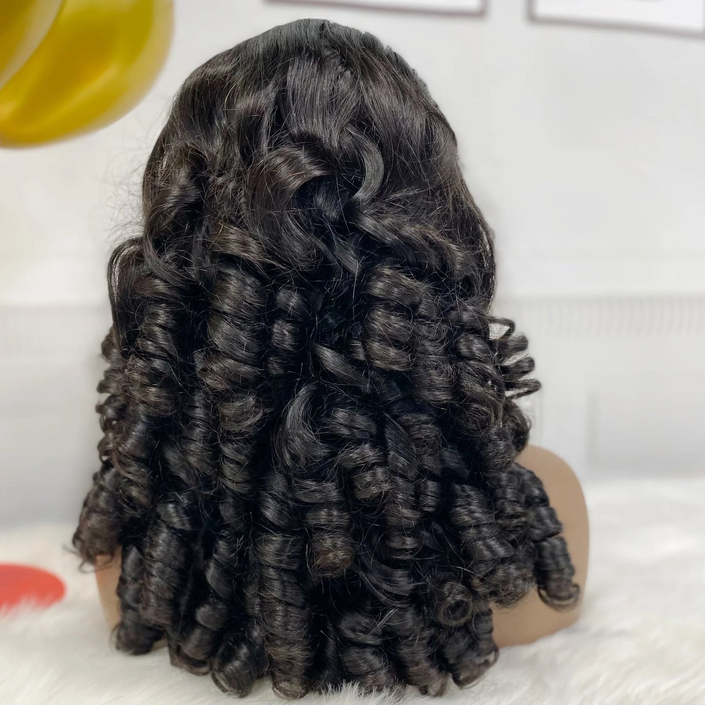 13*4 Lace Wig Spring Curl Natural Human Hair Lace Wigs Color NC 300% Density