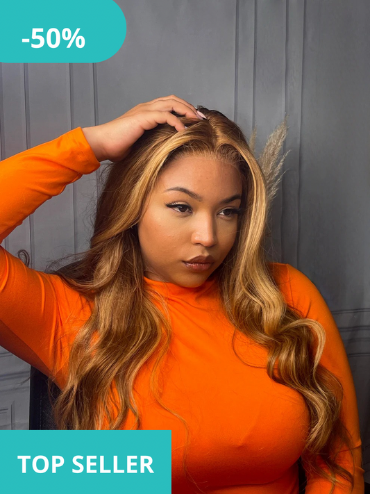 13*4 Lace Wig Body Wave Natural Virgin Human Hair Lace Wigs Color P4/27#