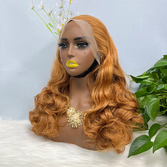 Double Drawn 13*4 Lace Wig Loose Wave Natural Human Hair Lace Wig Color 30# 300% Density
