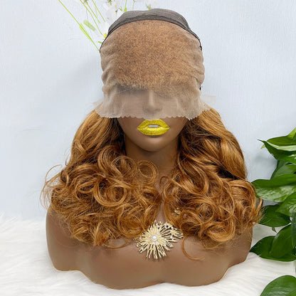 Double Drawn 13*4 Lace Wig Loose Wave Natural Human Hair Lace Wig Color 30# 300% Density