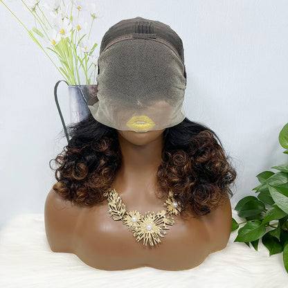 DD 13*4 Lace Wig Fumi Natural Human Hair Lace Wigs Color T1B/4# 250% Density