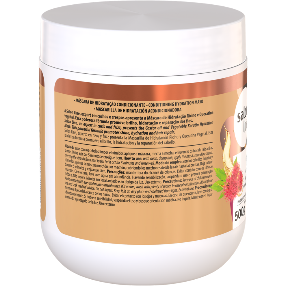 SalonLine Máscara SOS Ricínio e Queratina 500ml