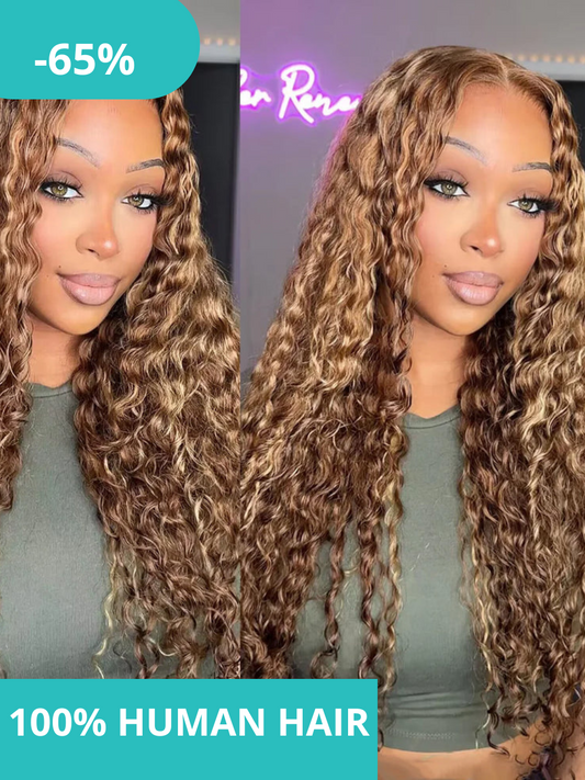13*4 Lace Wig Jerry Curl Natural Virgin Human Hair Lace Wigs Color P4/27#