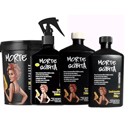 Kit Lola Cosmetics Morte Súbita Máscara + Shampoo + Condicionador + Spray Reparador